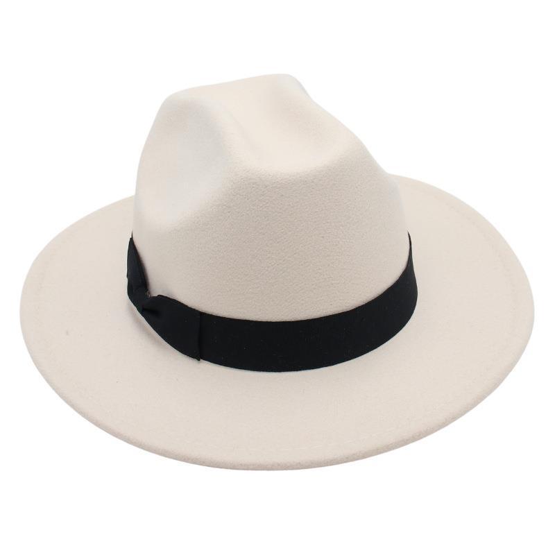 Top Hat Foreign Style Jazz Hat Men'S And Women'S Felt Hat Woolen Hat Temperament Sun Hat Ins Wind