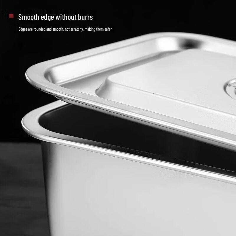 304 Stainless Steel Rectangular Food Pan with Lid