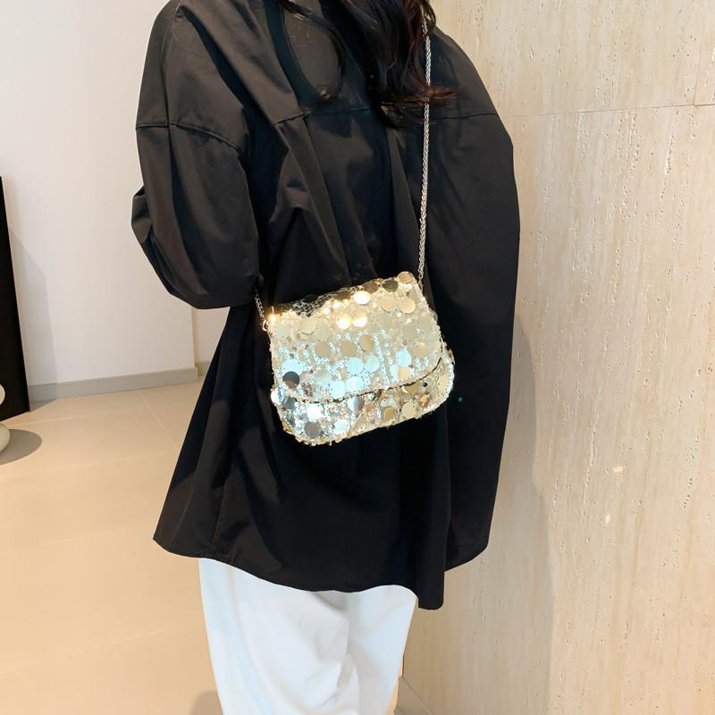 Stylish Sequined Small Square Bag For Women In Trendy Colors Perfect For Evenings