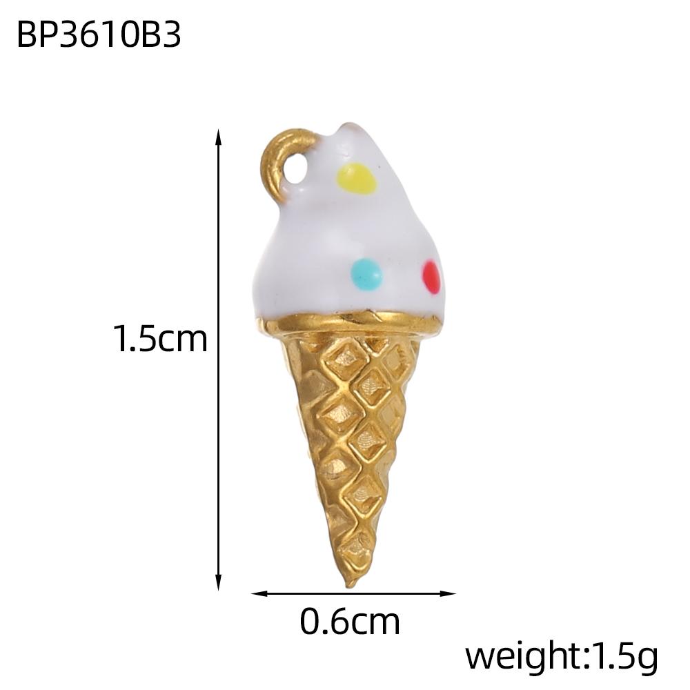 CARLIDANA Fruit Series Charm Enamel Stainless Steel Gold Plated Oil Drop Ice Cream Pendant for DIY Jewelry Necklace Making