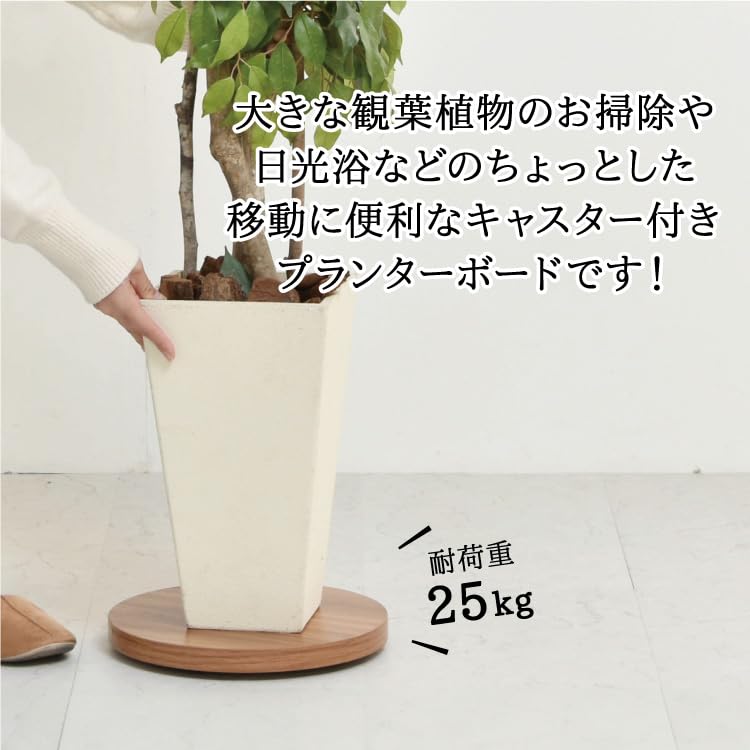 Suport pentru flori Belca cu rotile Diametru 30 x Înălțime 3,5 cm Maro deschis Suport rotund pentru ghiveci Capacitate de încărcare 25 kg Mobil BB-PB-LBR