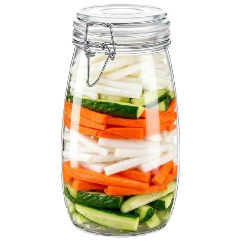 HANDUNYOU Sealed Glass Storage Jar with Wooden Spoon