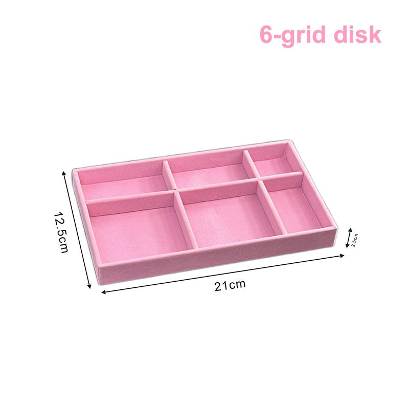 Flockovaný šperkovnicový displejový podnosový stojan Více stylů pro náhrdelník, náramek, náušnice, prsten Organizér Box