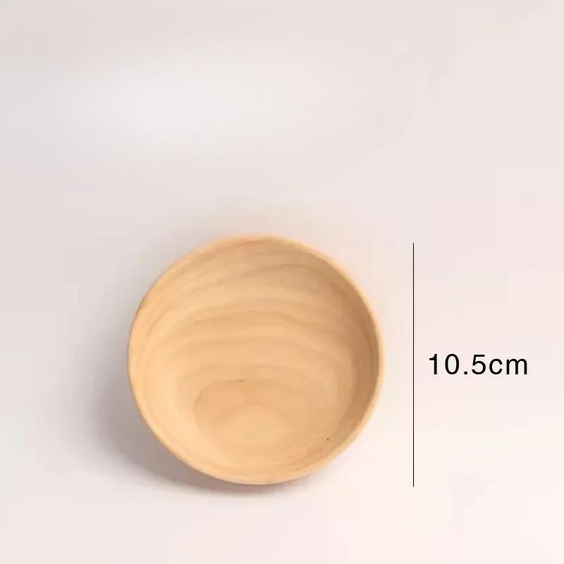 

Японская деревянная десертная тарелка круглая, без воска, с натуральным лаком, фруктовая тарелка для закусок, аксессуары для кухни, столовые приборы и тарелки
