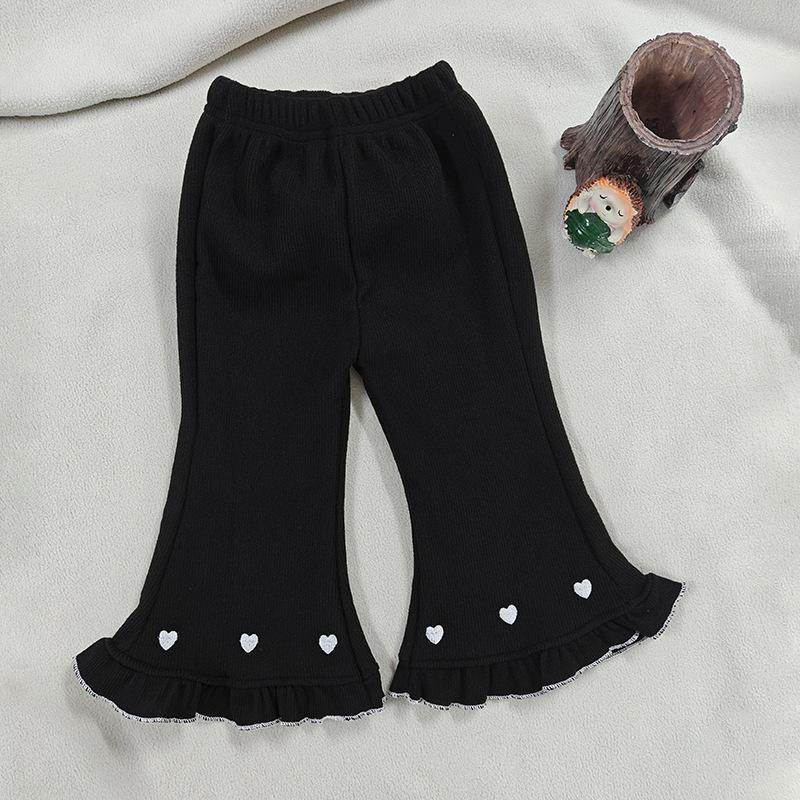 Kids Girls Flare Leggings for Children Casual Elastic Pants Solid Color Slim Fit Leggings Baby Girls Spring Summer Vintage Pants