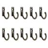 10 Pcs Heavy Duty Robe Hook Simplicity Hanger Vintage Bronze Small Hooks for Hanging Hat Towel Bag Rope Easy to Install