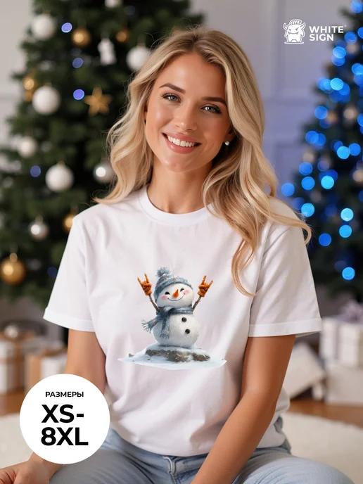 Oversized Christmas T-shirt: Cool Snowman M