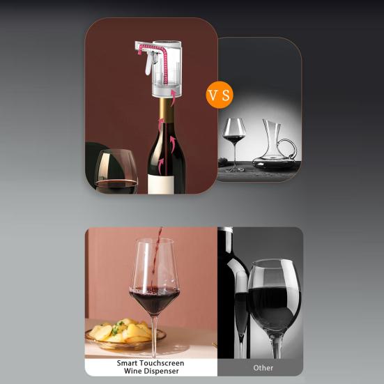 Intelligent Touch Screen Wine Dispenser Rechargeable Electric Aerator One-handed Wine Dispenser Wine Extractor