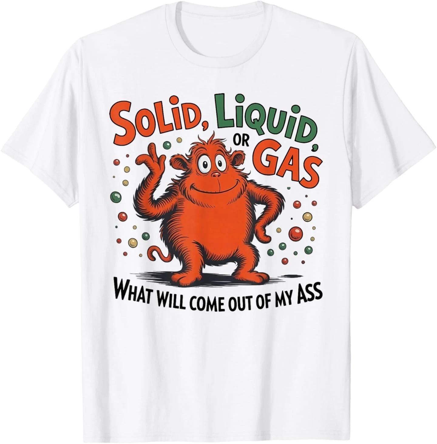 Solid Liquid Or Gas Funny Cat Physics Science T- Shirt XL