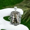 Natural Turritella Agate Gemstone Pendant 925 Sterling Silver Indian Jewelry