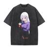 Anime Re ZERO Starting Life In Another World Emilia Clothing Men Women Tshirts Washed Cotton Tee Retro T-shirt Harajuku T Shirt