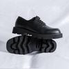Square Head Leather Shoes Men'S Korean Niche Ins Leather Shoes Men'S Tide British Leisure Will Drop Height Derby Shoes 5665-R