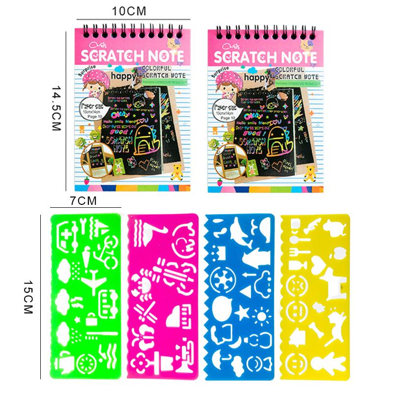 Regenbogen-Rubbelpapier Kinder-Kunstkarten Schwarz DIY Regenbogen-Kunstpapierkarte Neon-Rubbelpapier Weihnachten Neujahrsgeschenk für Kinder