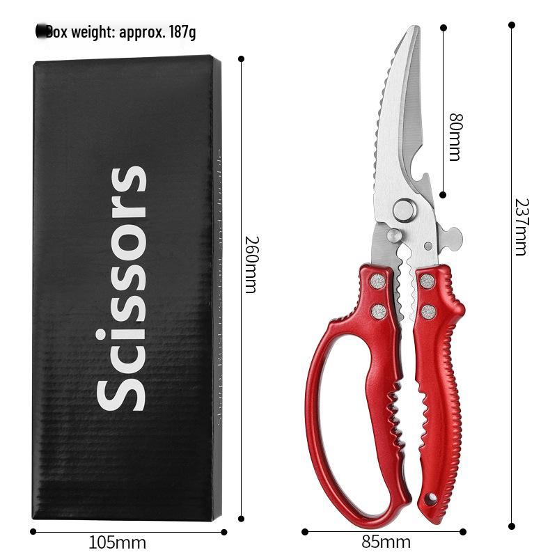 Stainless Steel German Kitchen Shears: Multi-Functional, High-Hardness, Sharp Food and Chicken Bone Shears