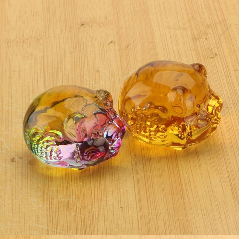 

Adorable Yellow Crystal Pig Figurine: Zodiac Handicraft for Living Room or Car Decor 5cm Gold Crystal Pig