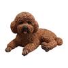 Office Desk Ornament Realistic Teddy Dog Statue, Desktop Small Pet Model, Cute Laying Sculpture Collectibles for Owners Car Dashboard, Desk,