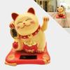 Solar Powered Fortune Cat Figurine Waving Wealth Waving Hand Cat Ornaments  Holiday Gift