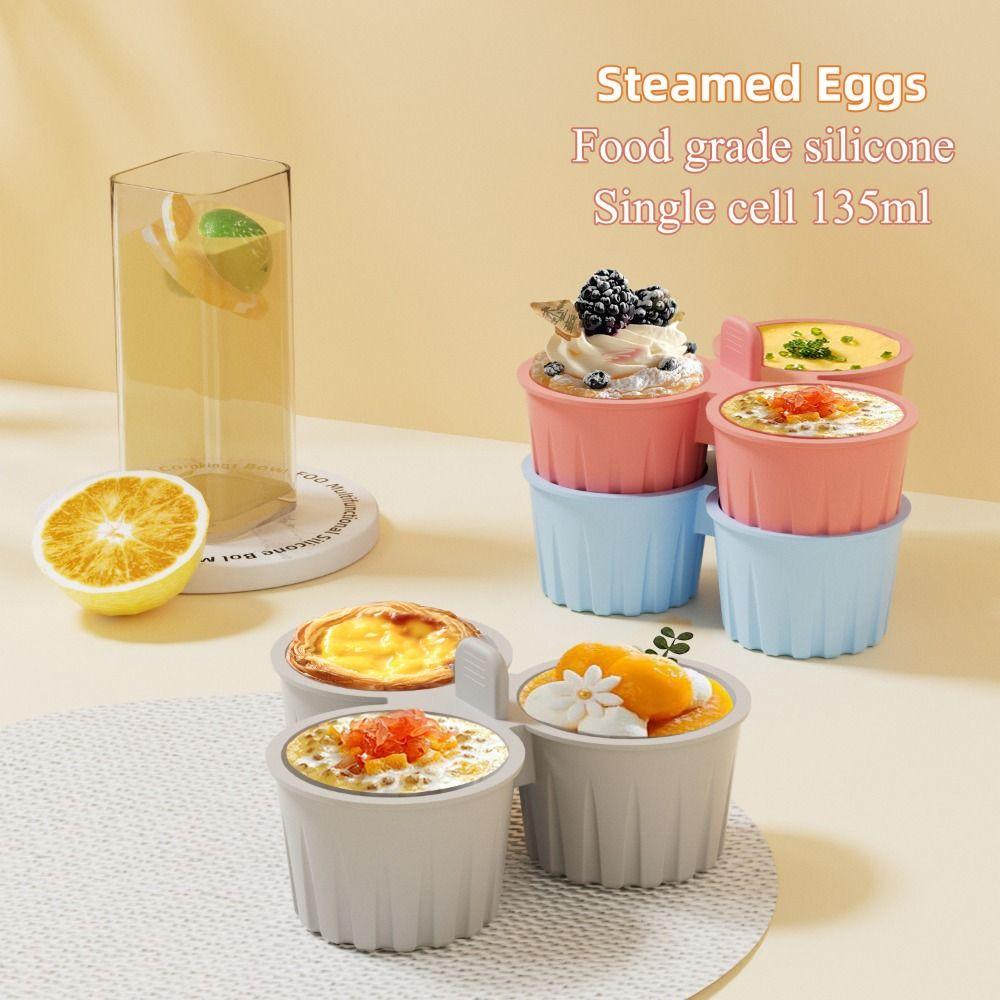 3 Grids Air Fryer Egg Mold Silicone Silicone Muffin Pan Steamed Egg Mold  Microwave Compatible