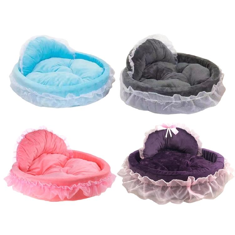 Princess Pet Bed with Detachable Cushion Pink Bows Elegant Bed for Pet rosa