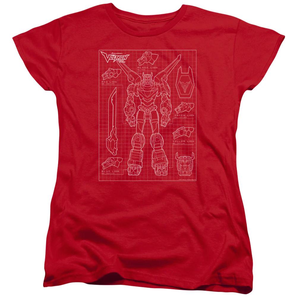

Voltron Voltron Schematic Womens T Shirt Red 4XL