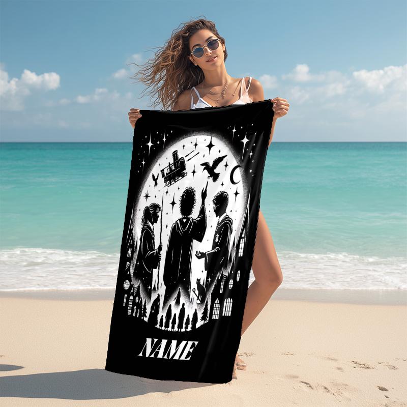 Personalized Magic Wand Legend Beach Towel Microfiber Beach Towel Thin Absorbent for Beach Swimming Yoga Bath Sports. 0910385