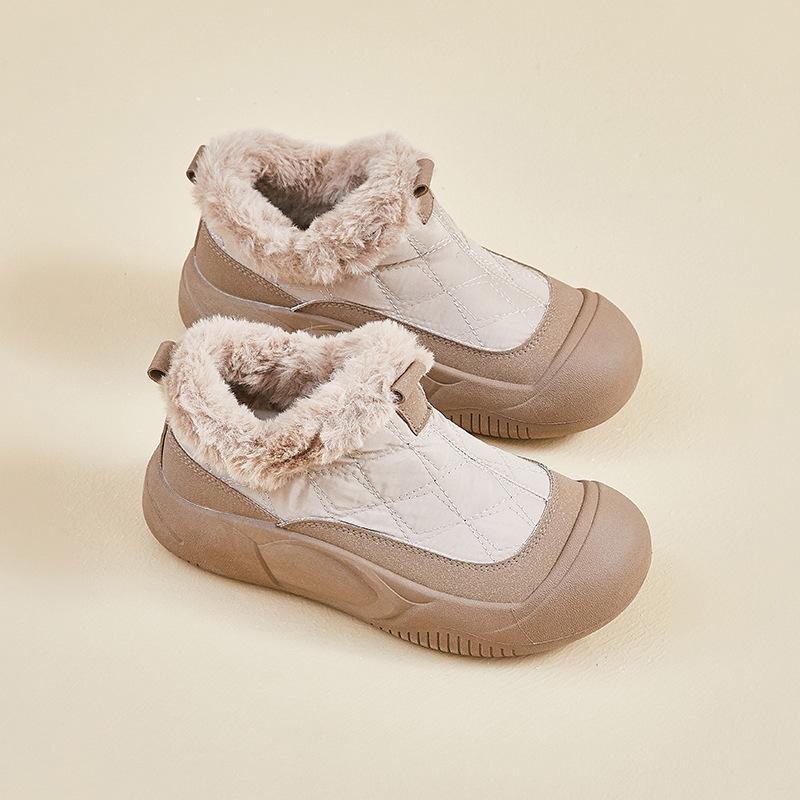 Fleece high-top snow boots winter new student ins warm leisure thick sole heightening XFL 35 хаки