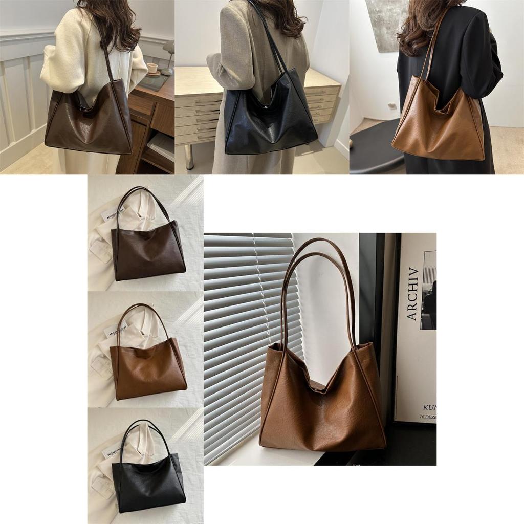 Vintage Fashion Large Capacity Tote Bag For Women Stylish Work Commuter Handbag