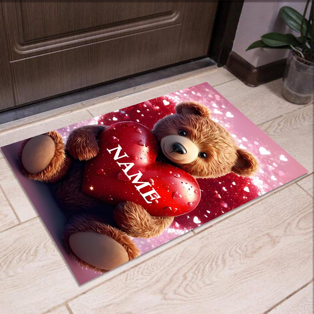 Custom Name Love Printed Carpet,Rug for Office Chair Living Room Bedroom Kitchen Room Decor Gifts.