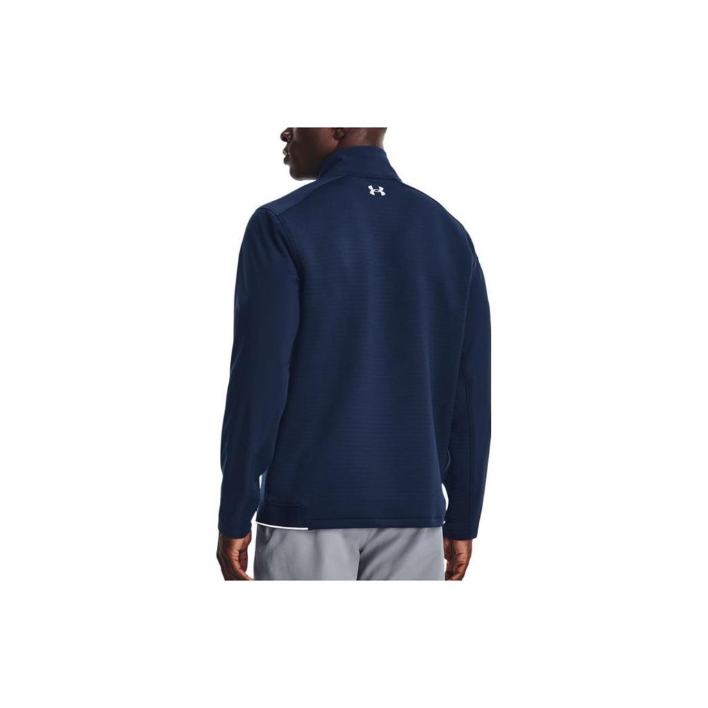 Under Armour Glow-In-The-Dark Letter Logo Print Half-Zip Pullover Sweatshirt Men Tops Dark-Blue 1373409-408