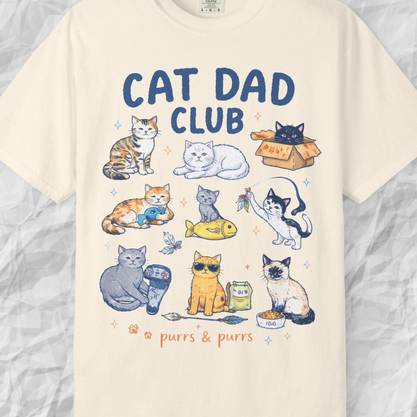 Comfort Colors Cat Dad T shirt, Cat Dad Club Shirt, Funny Cat Dad Shirt, Cat Lover Shirt Gift, Cat Dad T shirt Gift, Cute Cat Tee 2XL