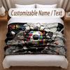 Fußball-Thema Weiche Decke Personalisierter Benutzerdefinierter Name Textdruck Warme Decke Zuhause Sofa Schlafzimmer Dekoration