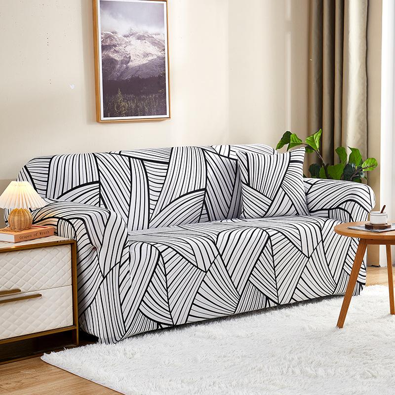 Elastic All Inclusive Printed Sofa Cover Easy To Install Sofa Protector for Living Room Anti-Wear Home Decor for All Seasons