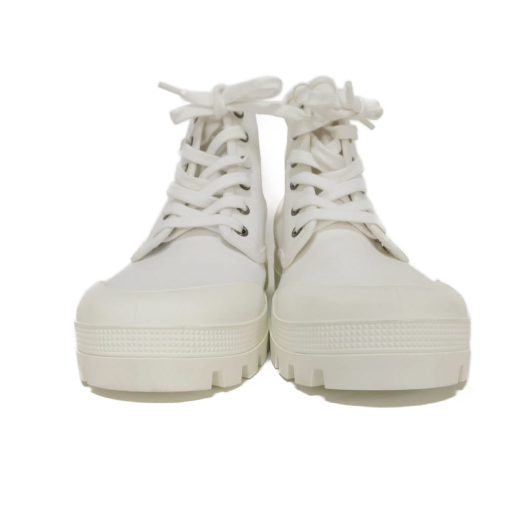 Used Patapan Lace-up Shoes 10431 343142198C.01BC 7900 38 Short 9.8" 6 Triomphe Canvas White Women's from Japan AUTHENTIC