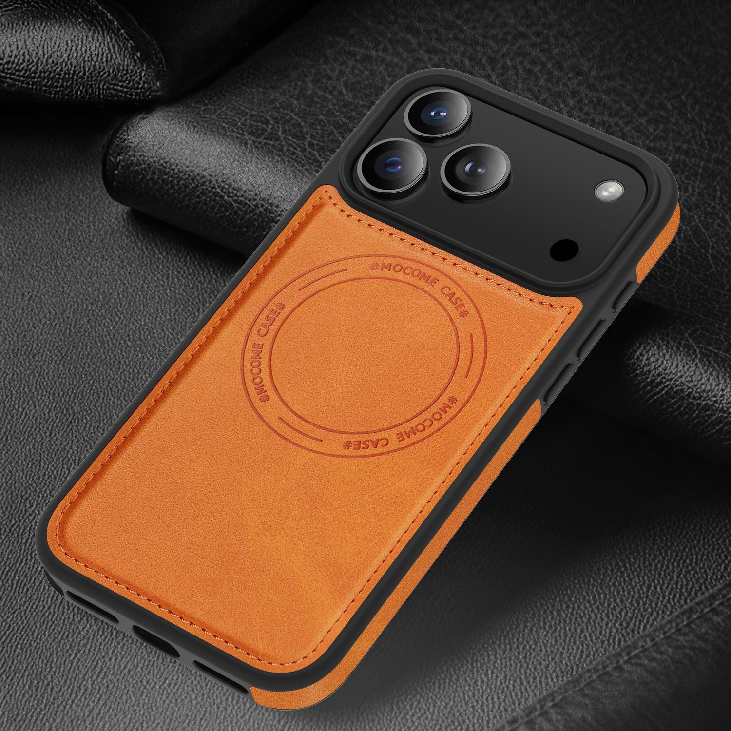 

Compatible with iPhone 17 Pro Max/16/15 Pro: New Plain Leather Magnetic Charging Full Coverage Drop-Proof Case Apple 13 Pro Max