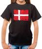 Denmark Grunge Flag - Kids T-Shirt - Danish Dane Flags Love Live Born