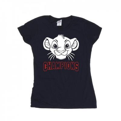 Womens/Ladies The Lion King Simba Face Champion Cotton T-Shirt