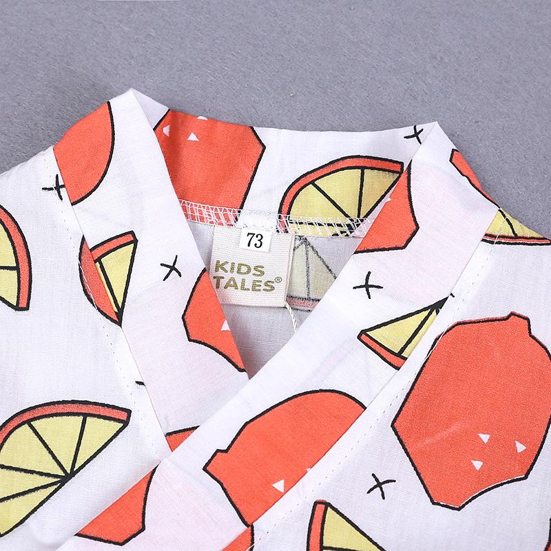 KIDDIEZOOM Summer Infant Toddler Newborn Baby Girls Lemon Printed Short Sleeve Bodysuit Casual Baby Boy Jumpsuit Clothes