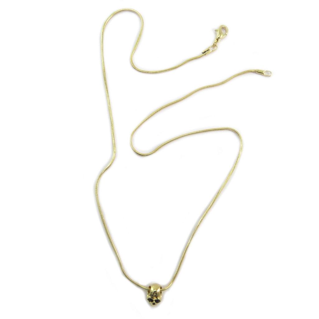 7bis [P5889] - Handmade Gold 'Skull' Necklace - 10x6 Mm