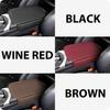 Car Armrest Cushion Universal Elbow Support Cushion Universal Arm Rest Box Pad with Both Side Storage Bag Interior PU Leather