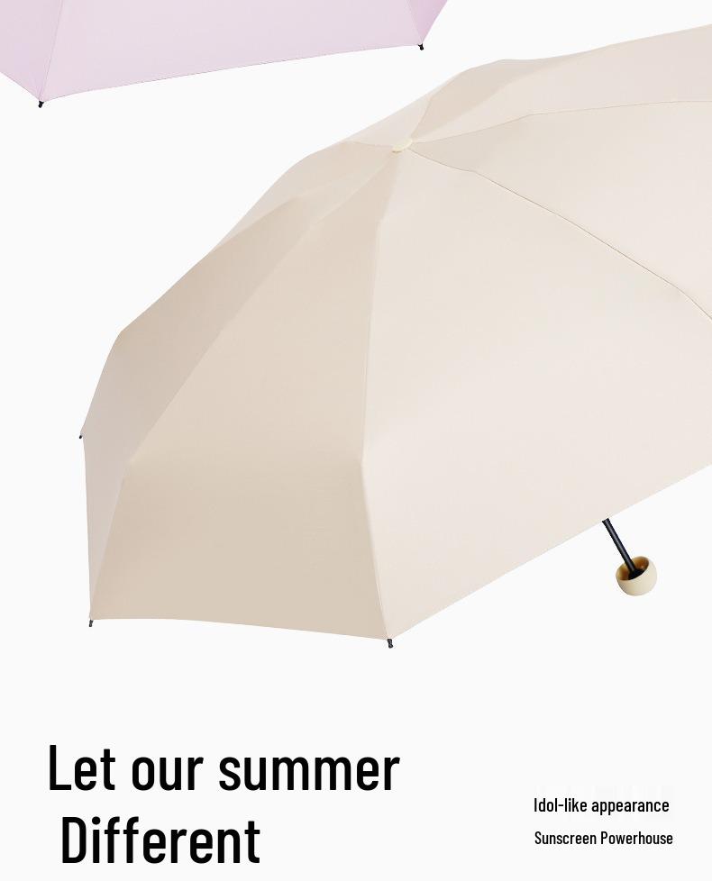 Compact Capsule Umbrella with UV Protection and Black Glue Sunshade