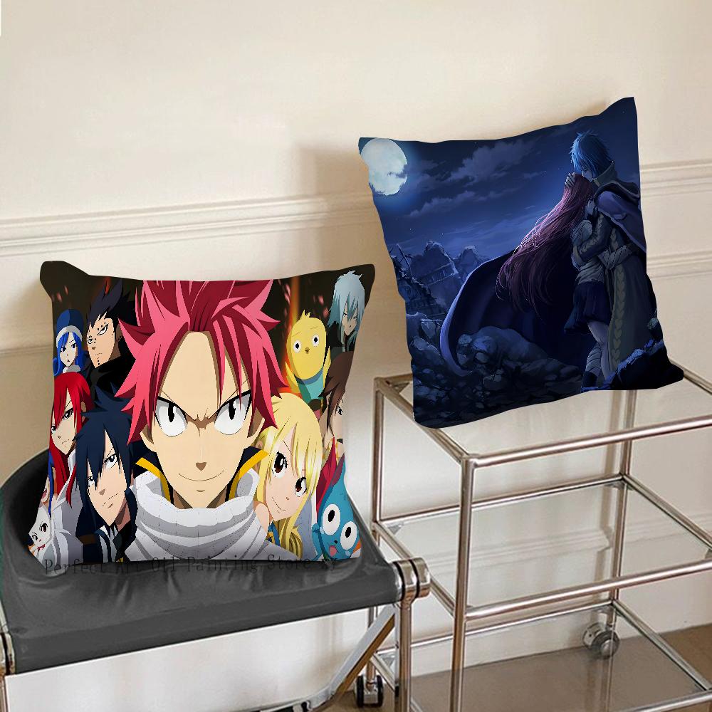 Anime F-Fairy Tail Pillow Case Square Pillow Bedroom Sofa Leisure Comfort Cushion Car Living Room Home Decoration