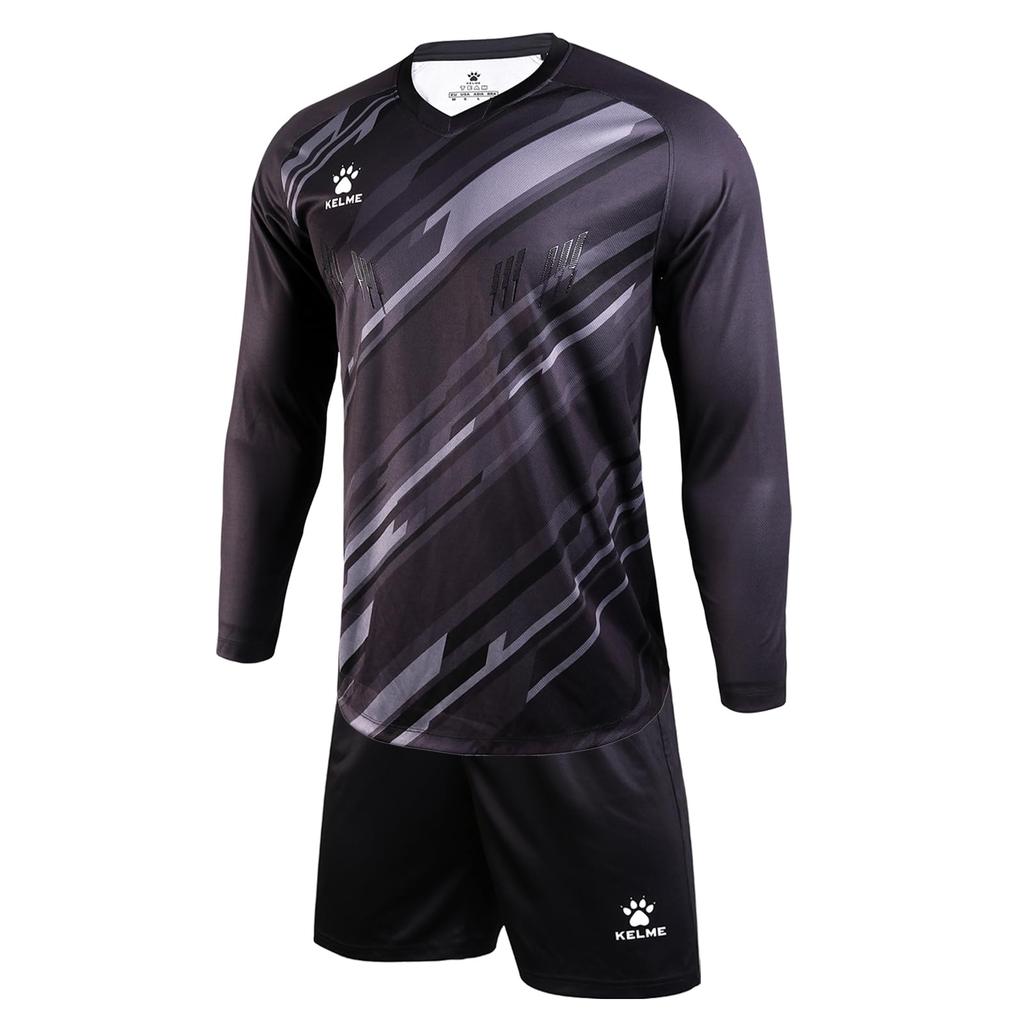 Kelme Men's Long Sleeve Goalkeeper Set (Top and Pants) - Match Training Spare Set (Black, XL)
