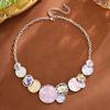 Women's European Geometric Flower Necklace: Colorful Oil-Drop Clavicle Chain