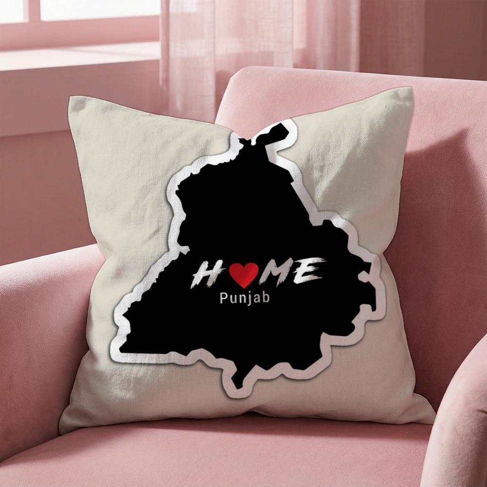 Klassische Punjab-Karten-Kissenhülle Mehrzweck-Kissenbezug für Zuhause & Auto - Wendbar, Weich & Strapazierfähig für den täglichen Gebrauch