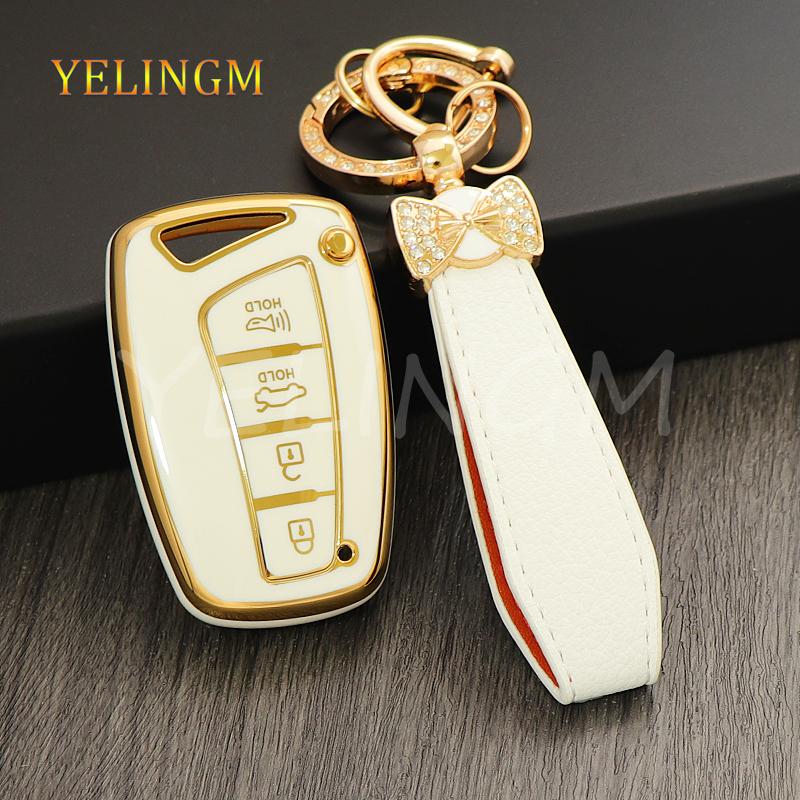 3 4 Button Tpu Car Key Case Cover For Hyundai Santa Fe 2014 Dm Grand Ix45 Azera Grand Genesis L110 G80 Grandeur Hg 2011