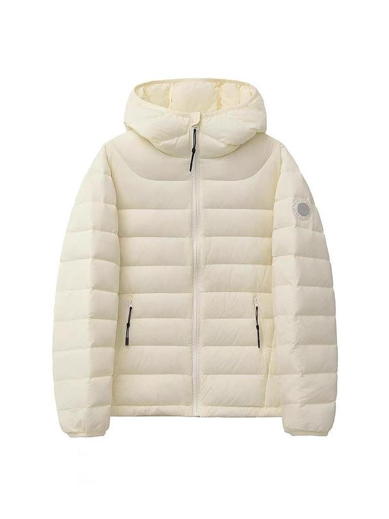 2025 Unisex Schlankmachende Kurze Entendaunenjacke - Leicht, mit Kapuze, für Damen und Studenten, Ideal für Herbst und Winter.