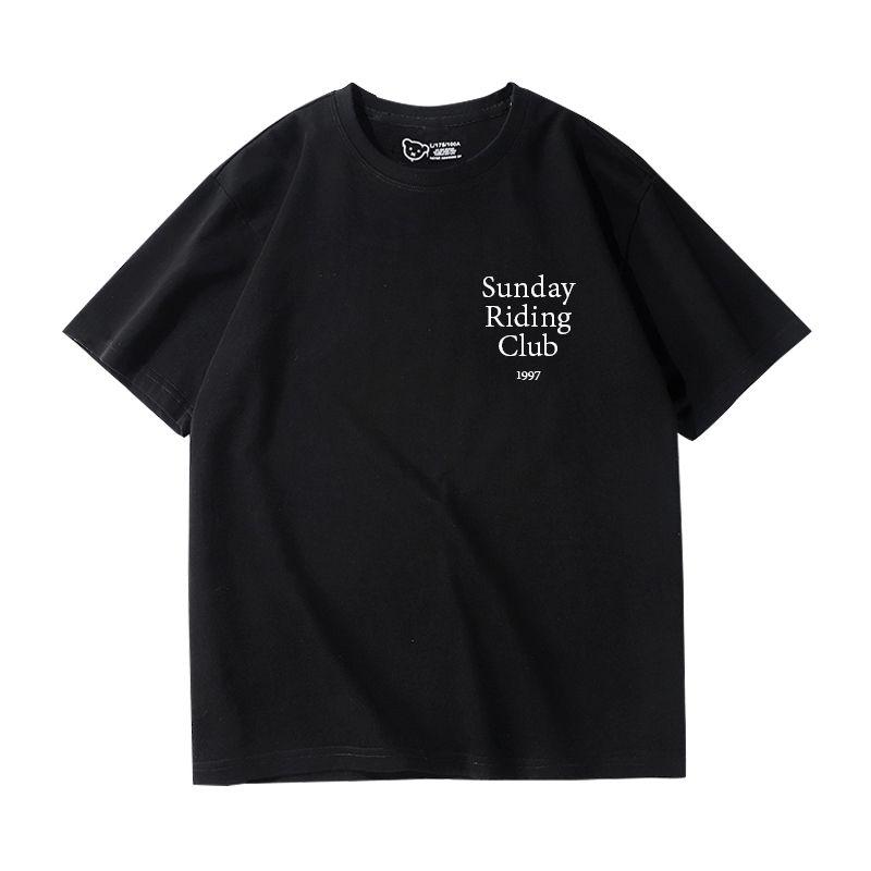 

Niche Design Short-Sleeved T-shirt for Women 2025 New Arrival Summer Loose Pure Cotton Black XL