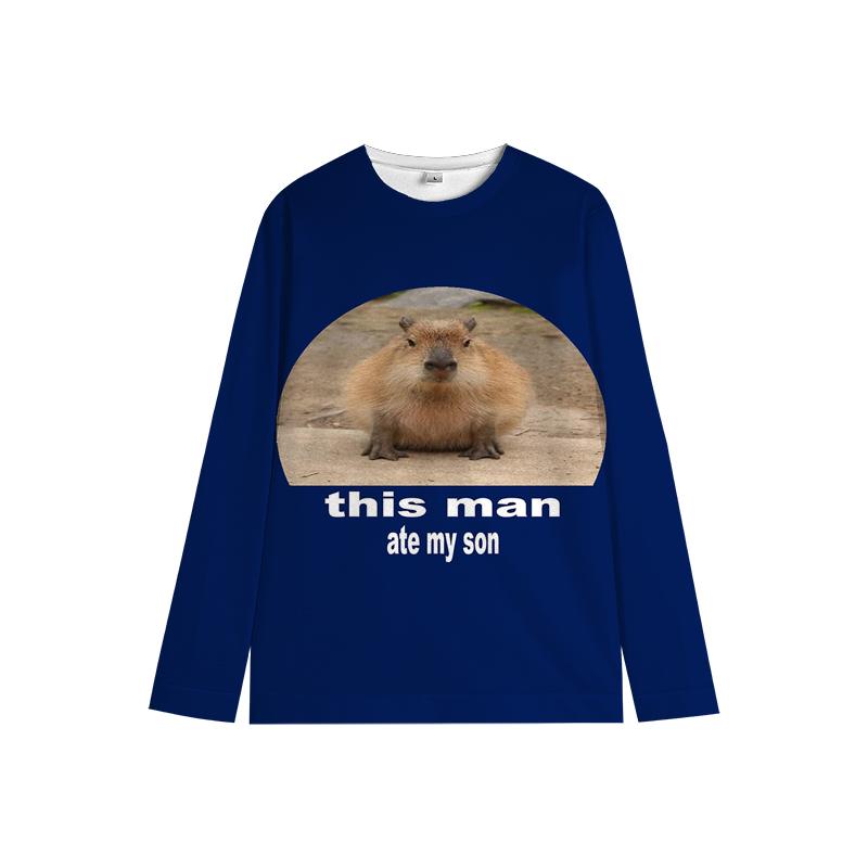 Capybara Kids Crewneck Sweatshirt My Spirit Animal Soft Cartoon Print Comfy Unisex Casual Wear for Boys & Girls