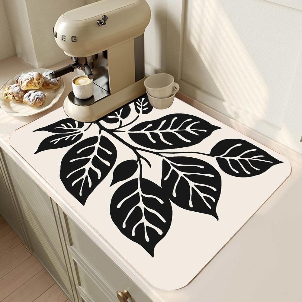 Sneldrogende Afwasdroogmat Bloem Rubber Tafelgerei Afdruipkussens Kleed Keuken Eetgerei Placemat Super Absorberend Koffie Afdruipkussen 20x30cm