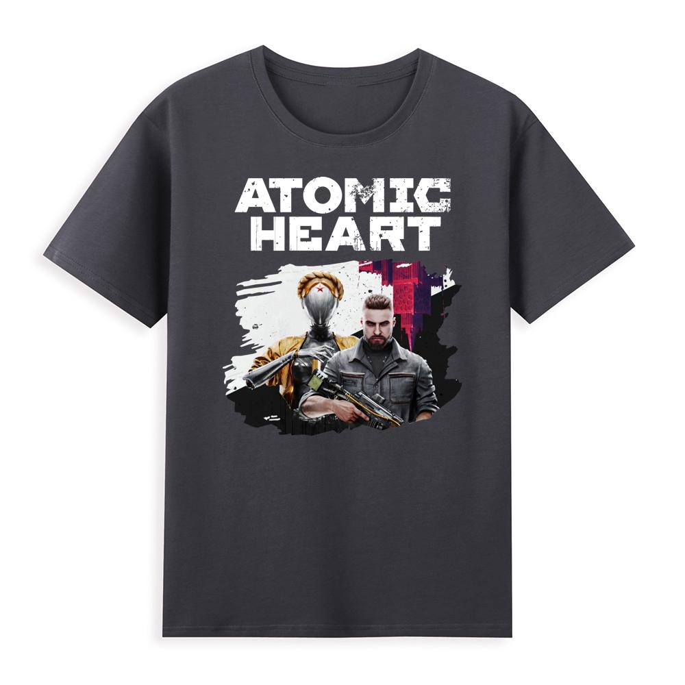 Atomic Heart USSR Game Twins Robot O Neck T Shirts Unisex Cotton High Quality EU Size Tshirt Unisex Streetwear Tshirt Male